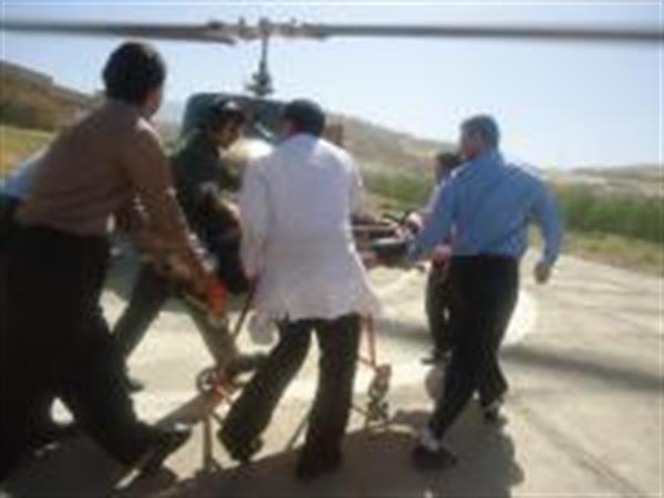 اولین اعزان اورژانس هوایی بیمارستان حضرت رسول(ص) شهرستان جوانرود